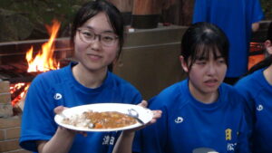 野外カレー炊飯の出来栄え